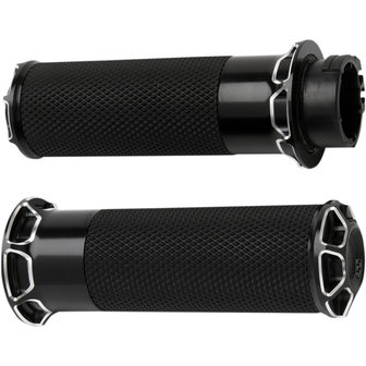 GRIPS BEVELED FUSION THROTTLE BY WIRE BLACK