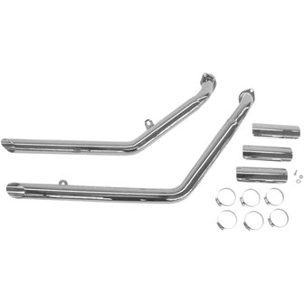 COBRA EXHAUST SYSTEM 2&quot; DRAG PIPE SLASH CUT CHROME. HONDA VT 1100