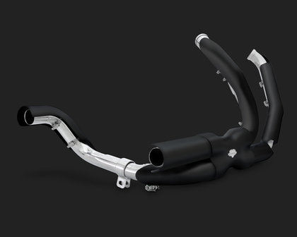 VANCE &amp; HINES HEADER POWER DUALS BLACK UITLAAT BOCHTEN