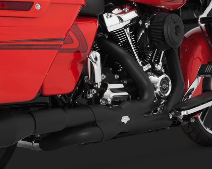 VANCE &amp; HINES HEADER POWER DUALS BLACK UITLAAT BOCHTEN