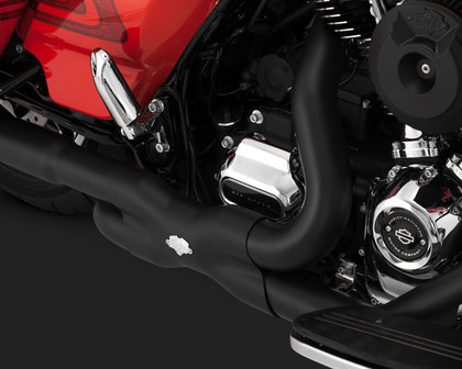 VANCE &amp; HINES HEADER POWER DUALS BLACK UITLAAT BOCHTEN