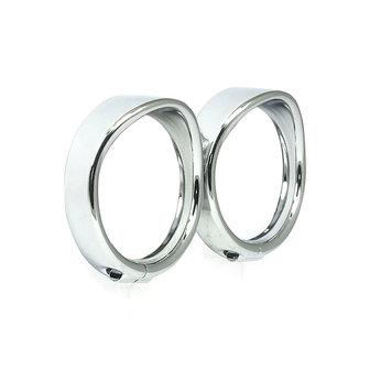 TURNSIGNAL TRIM RINGS, VISOR STYLE CHROME