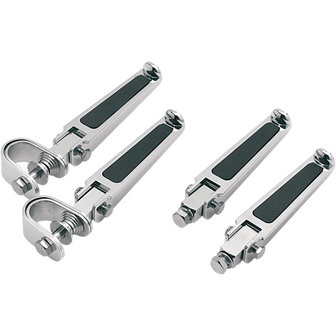 FOOTPEGS U-CLAMP W/ RUBBER INLAY CHROME  32 mm klemmen