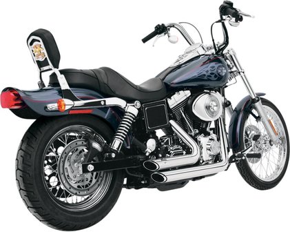 Vance &amp; Hines Exhaust Shortshots Staggered Chrome, HD Dyna Super Glide &#039;99 - &#039;05