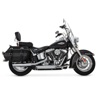 Vance &amp; Hines Chrome Muffler EC Twin Slash Slip-Ons voor oa Harley FLSTC